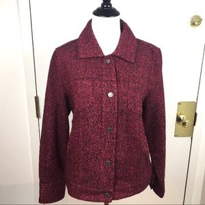 J. JILL WOOL BLEND TWEED BLAZER JACKET